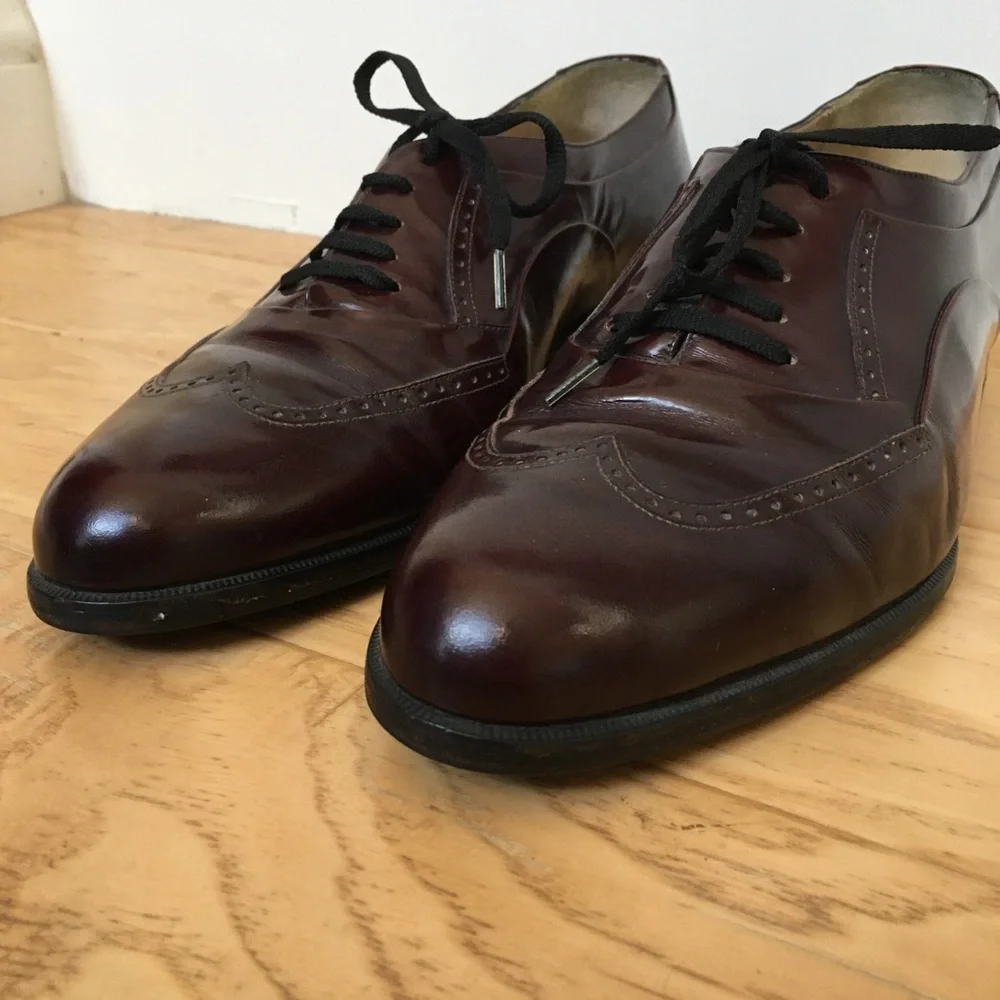 Bally Wing Tip Burgundy Leather Shoe Marcel 9 EEE made in Italy